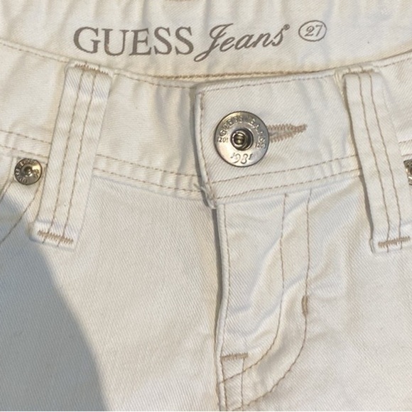 Guess Jeans White Short Slits Size 27 - Picture 3 of 12